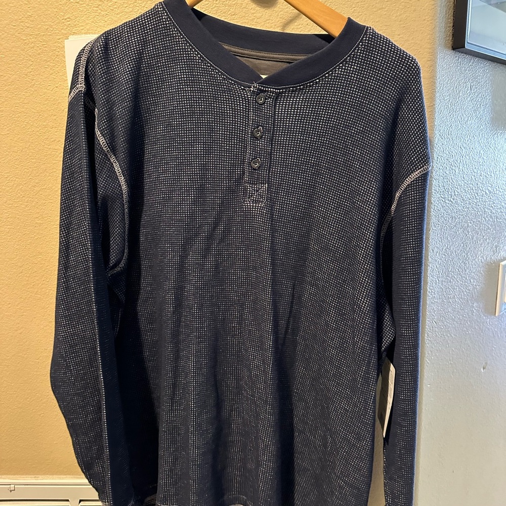 Wrangler Authentics Dark Blue Henley Shirt